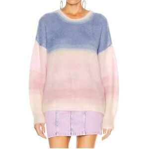 Etoile Isabel Marant Drussel Colorblock Ombré Pastel Mohair Wool Sweater